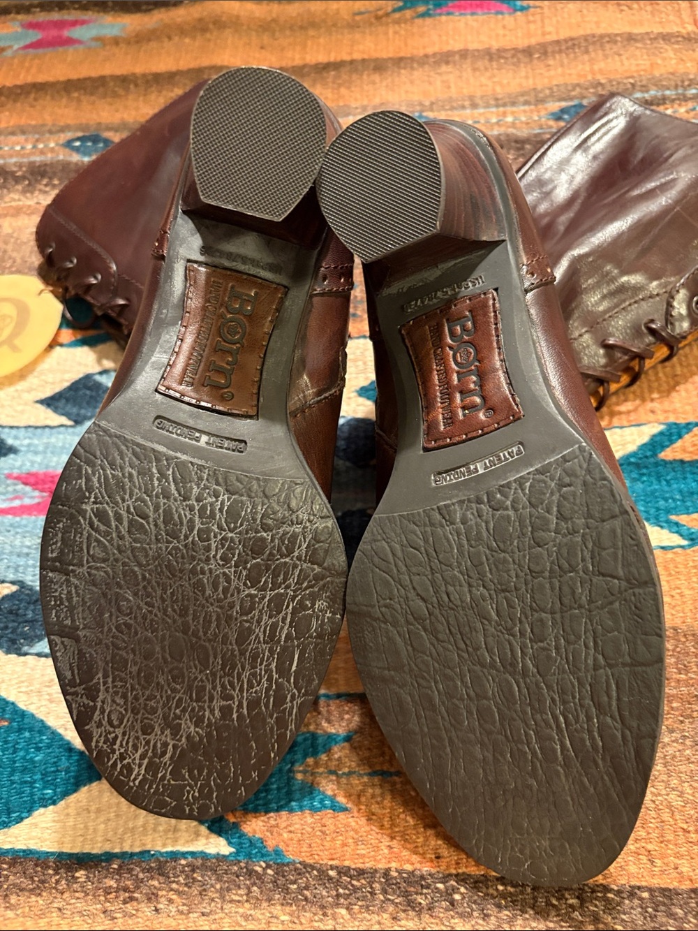 NIBWT BORN RARE Gorgeous Brown Leather Lace-Up Ankle Boots with Side Zipper-8/39 - Picture 12 of 17